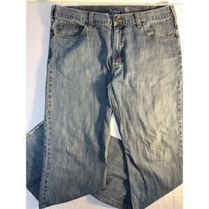 Carhartt Loose Straight Jeans 36x34 Light Wash Denim Workwear Y2K